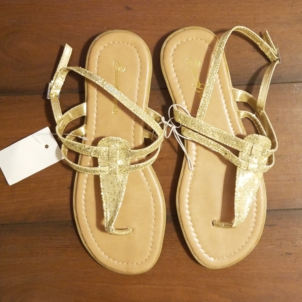 Gold Sparkly Sandals